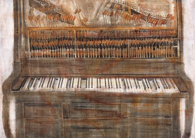 “Piano” tempera on plywood, 77X77cm. 2000
